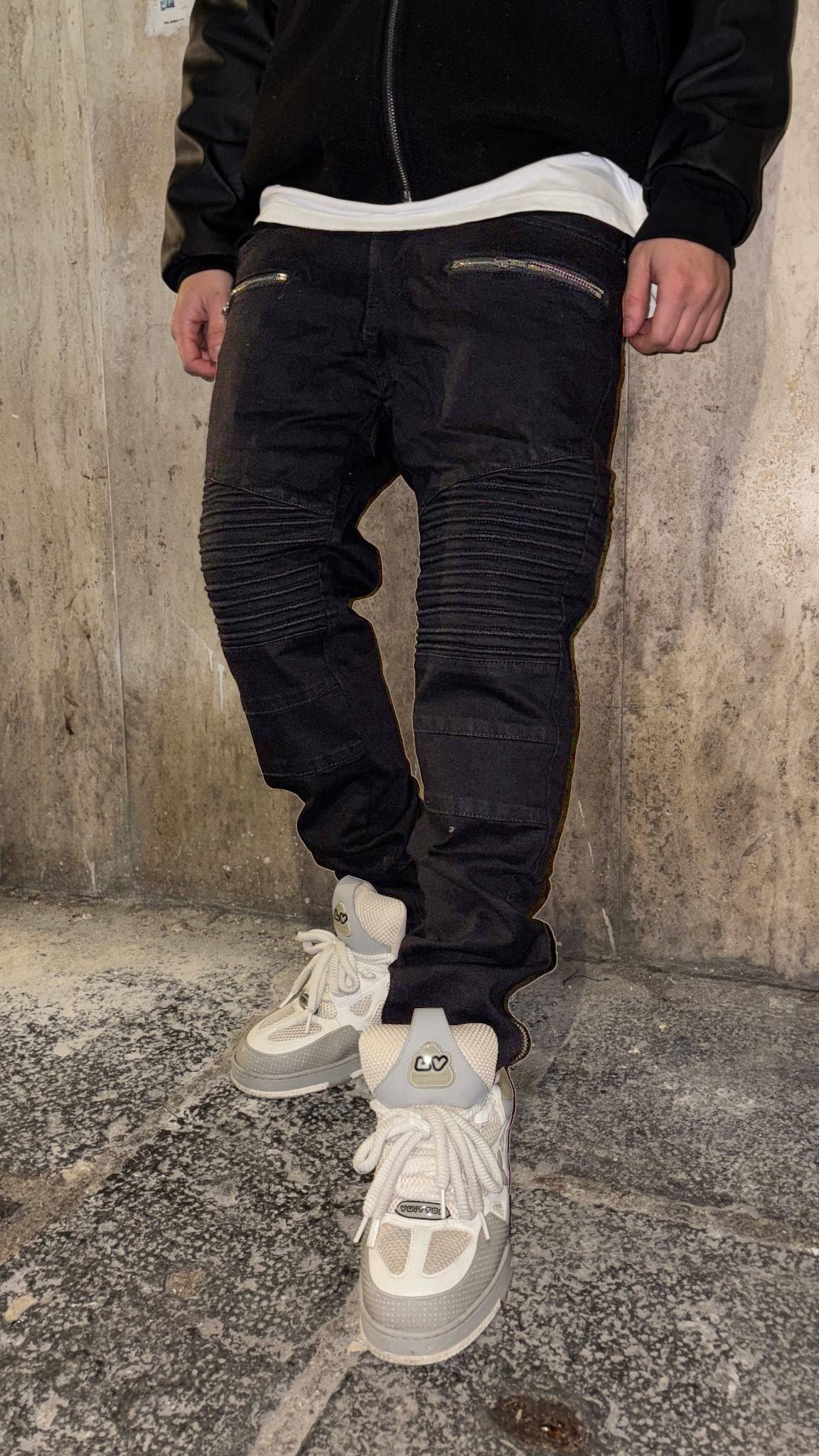 Jeans “Black Biker Tech” – Moto Street Fit