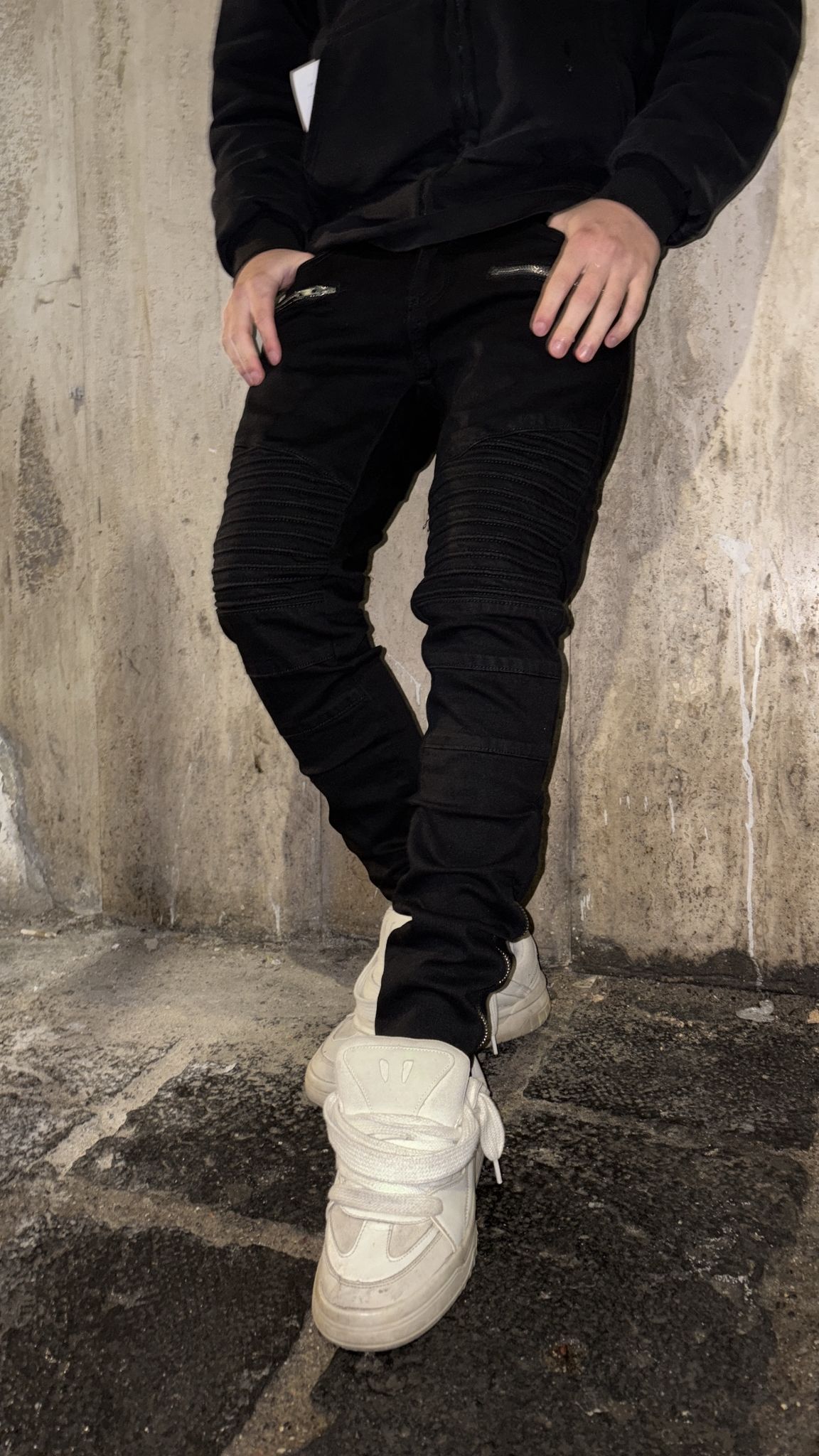 Jeans “Black Biker Moto” – Nero Total Black